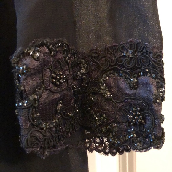 Ursula of Switzerland dress, beads, sequins, & lace, sheer chiffon, lined, EUC - Picture 4 of 6